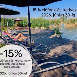 -15 % előfoglalási kedvezmény 2026. június 30-ig